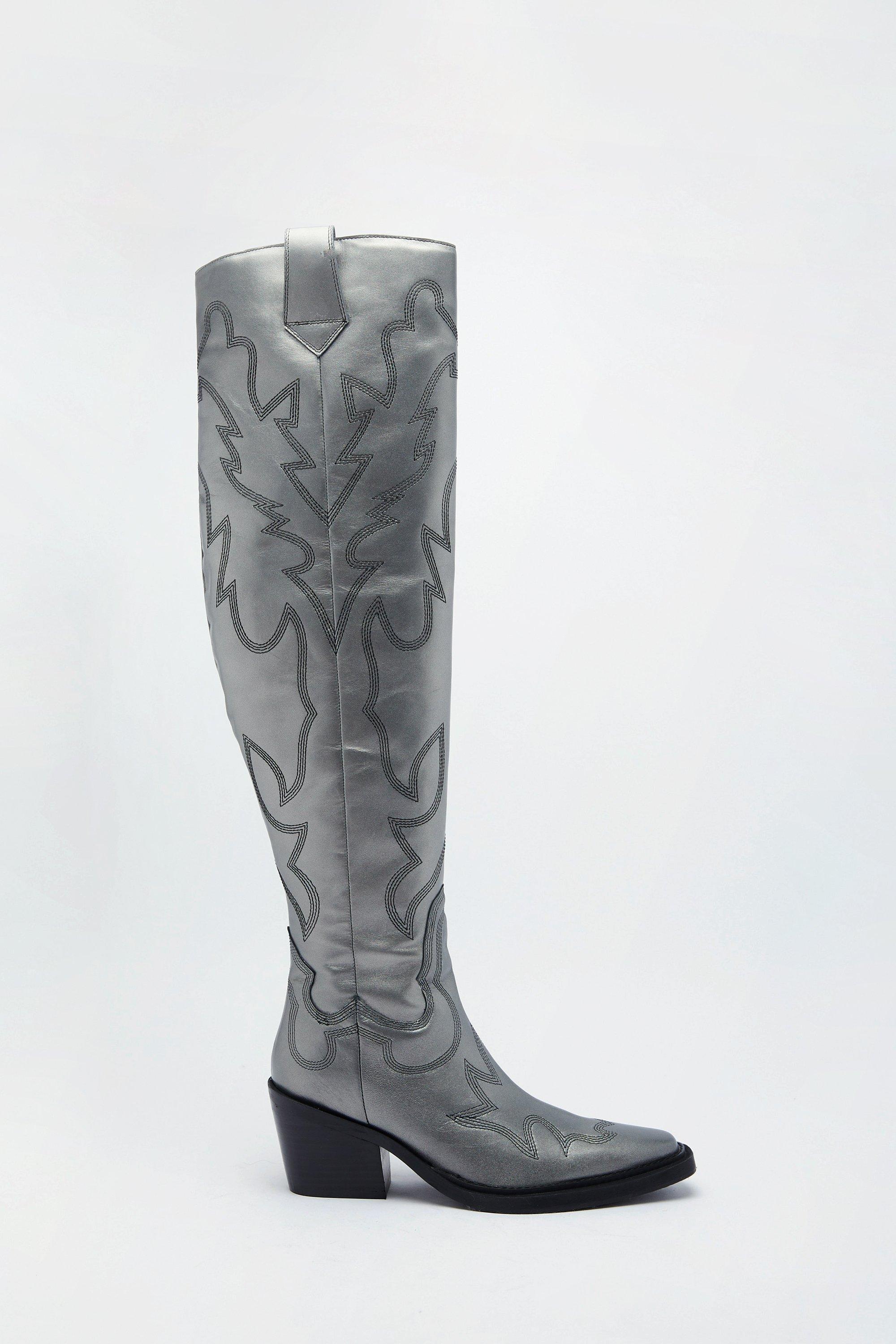 Nasty gal white cowboy on sale boots